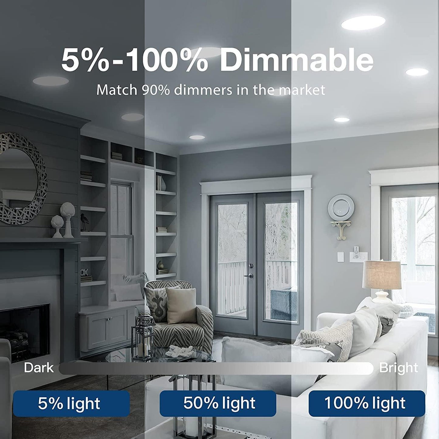 24 Pack LED Recessed Lighting, 4 Inch Slim Panel 9W 900LM 3000K/4000K/5000K Selectable - Carrier LED