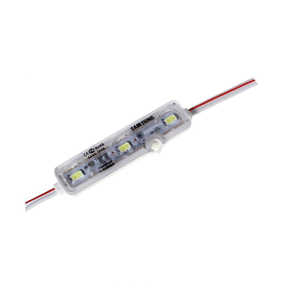Cool White Color 3 LED Light Modules | Clear Lens 8700K CCT | 12V - IP68 Waterproof (100pcs Pack) - Carrier LED