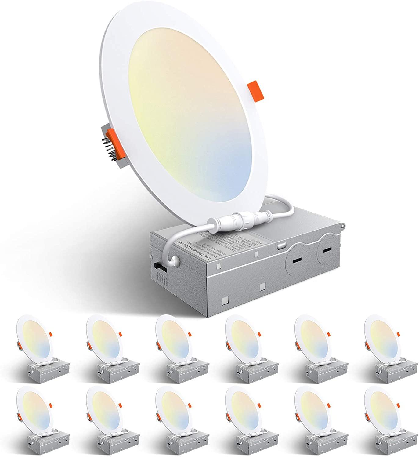 LED Recessed Lighting | 5 CCT Selectable 6 Inch Round Ceiling Light ...