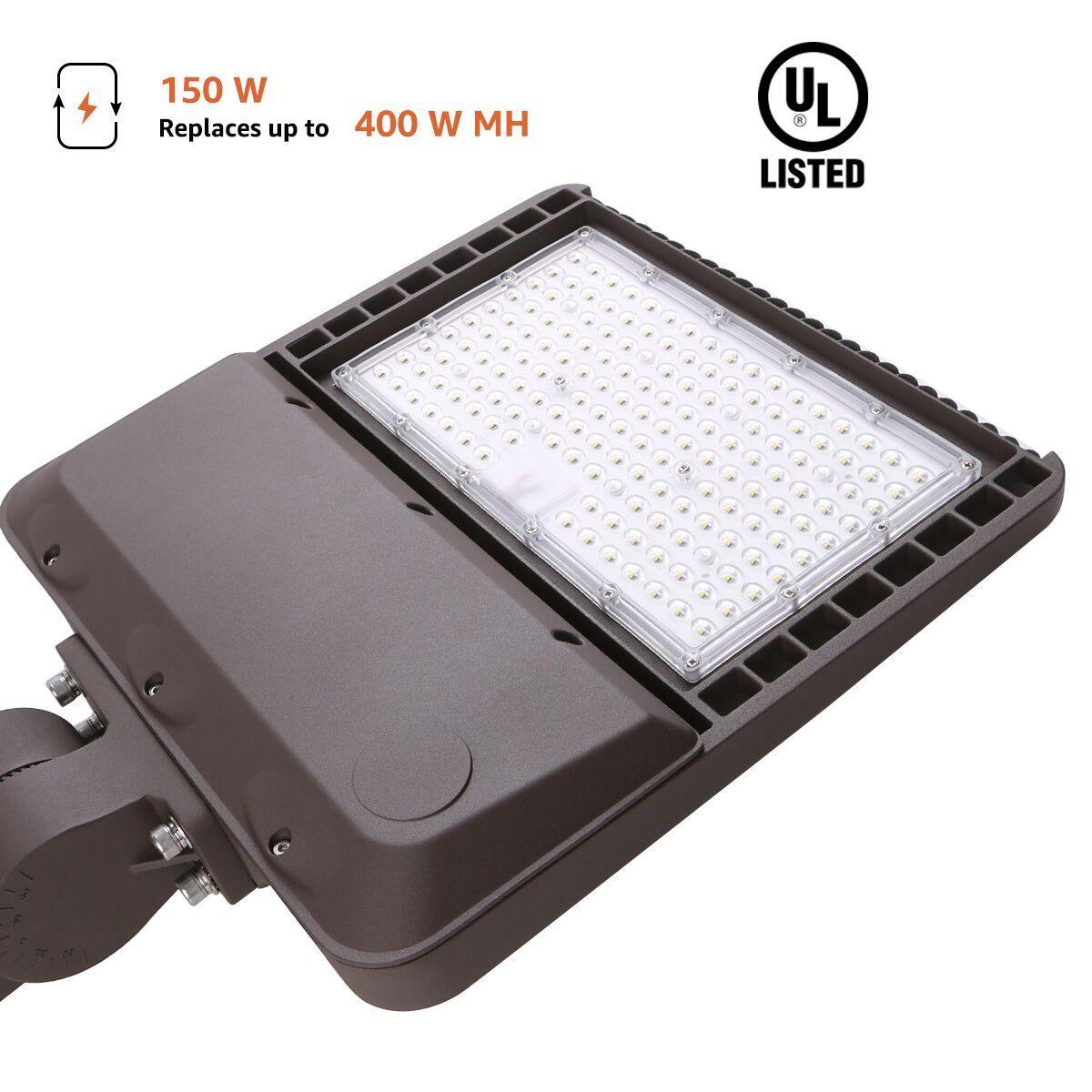 LED Parking Lot Light 150W | 5000K | 400W Equivalent - 19500 Lumens | LED Shoebox | Area Light (Slip Fitter Mount Included) - Carrier LED
