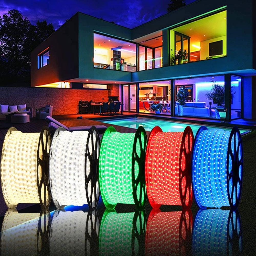 Outdoor LED Rope Lights - 120V 5050 LED Waterproof String Lighting | Indoor Cove Lighting - 164 Feet - Carrier LED